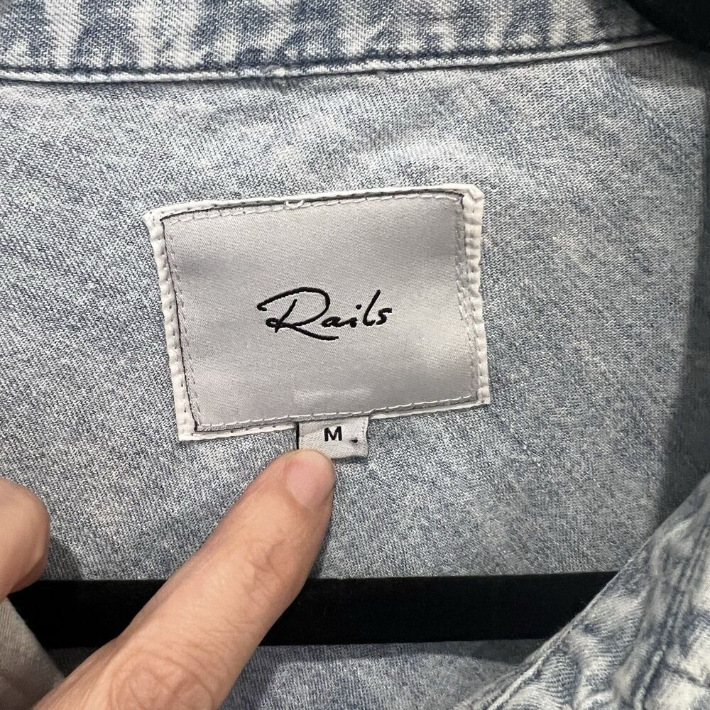 Rails Womens Ingrid Raw Hem Button Down Shirt Lon… - image 3